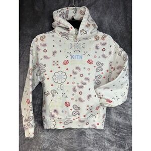 Kith Kids Nelson Hoodie Medium 8 SILK All Over Paisley Print Pullover